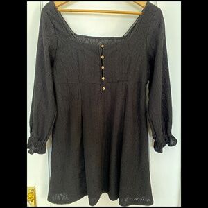 Square Neck Lace Mini Dress
